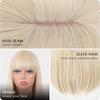 Womens Light Blonde Long Straight Wig With Bangs High Temperature Fiber Synthetic Hairpiece