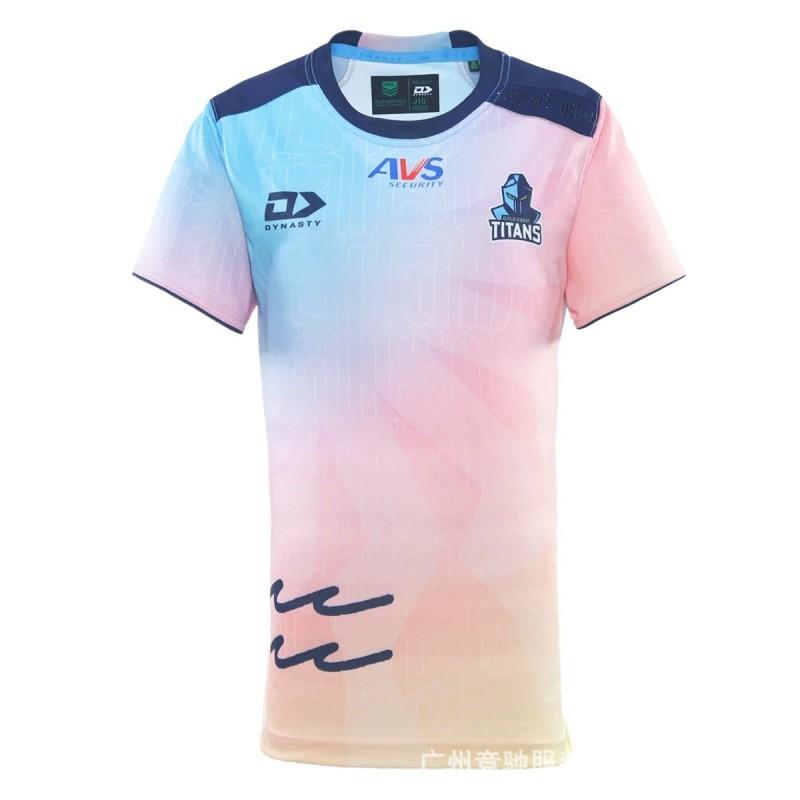 Gold Coast Titans NRL Rugby Training Jersey Mens Short Sleeve Sport Top Home Away Replica