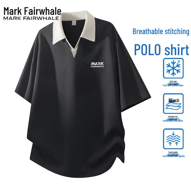 

Mark Fairwhale Men s Summer V-Neck Polo T-Shirt 3XL