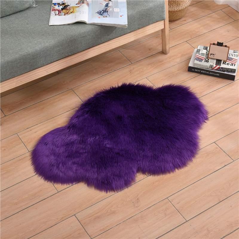 Faux Wool Cloud-Pattern Long Pile Rug for Living Room, Bedroom, and Bay Window 60x90