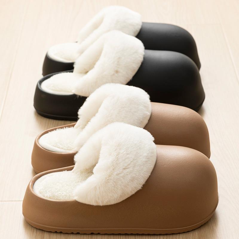 Waterproof Cotton Slippers Women's Autumn and Winter Indoor Home New Thick-bottomed Non-slip Men's Cotton Slippers Outer Wear