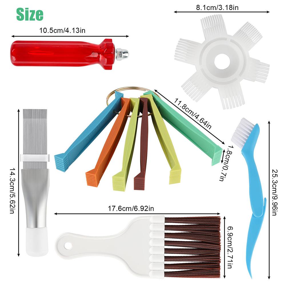 5pcs Air Conditioner Fin Cleaner Set 3 Different Condenser Fin Straightener 2 Different Condenser Brush Clean Set