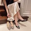Fashion New Fashion Crystal Thin Heels Sandals Women Pumps Summer Elegant Pointed Toe Banquet Party Prom Ladies Shoes Plus Size 34-43