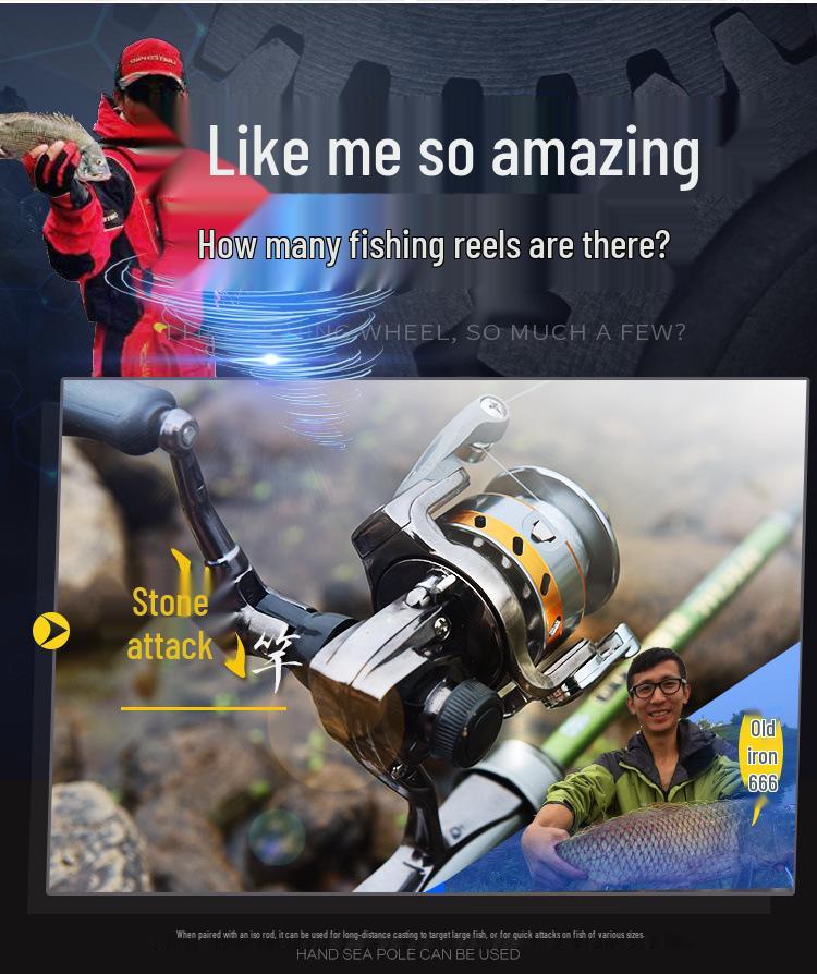 Mini Stainless Steel Fishing Reel – All-Metal Design for Raft, Ice, and Surf Fishing.