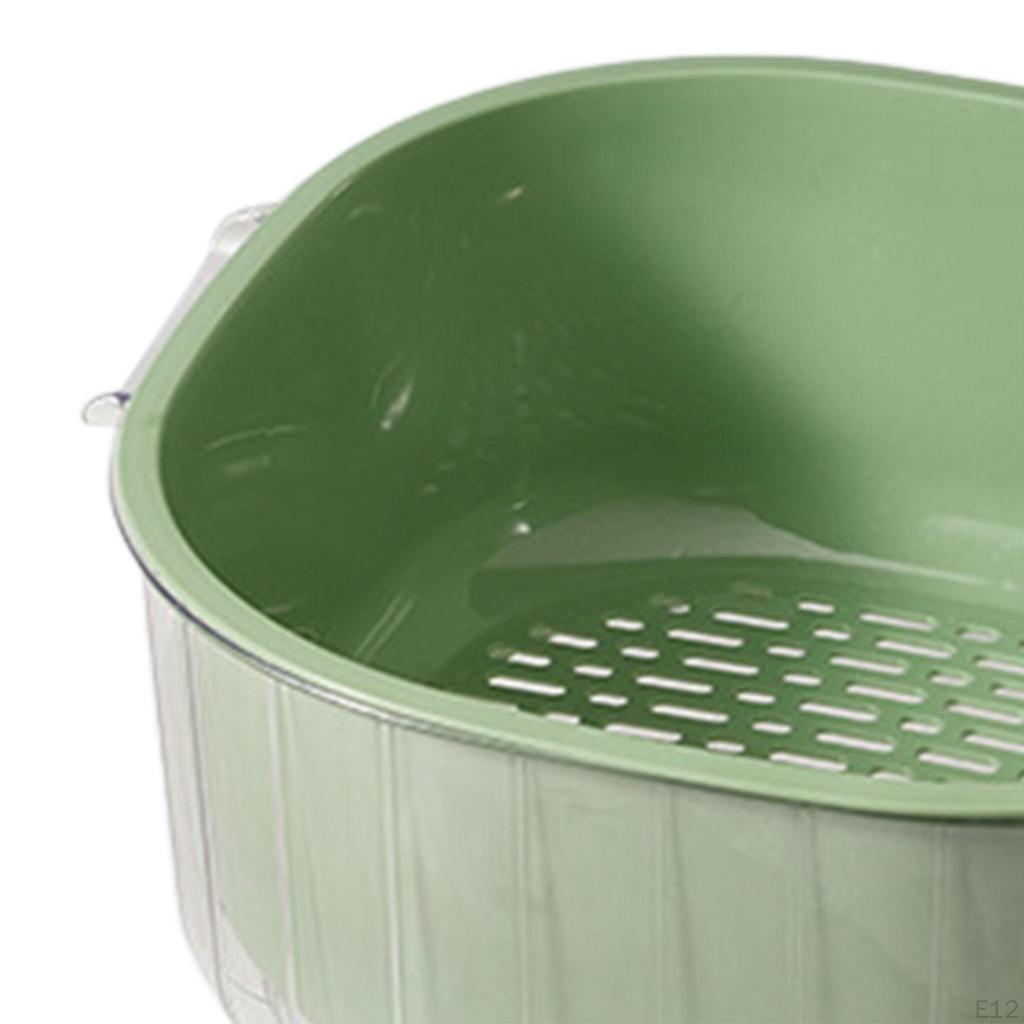 2 Layer Vegetable Washing Basket Kitchen Strainer Colander Bowl, in 1 Cleaning Drain