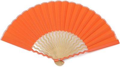 Nishikawa Shouroku Shoten GIZAGIZA Vouwventilator Dag Pop Kleur Zomer Vouwventilator voor Vrouwen (Oranje) In doos, Cadeau voor Moeder,