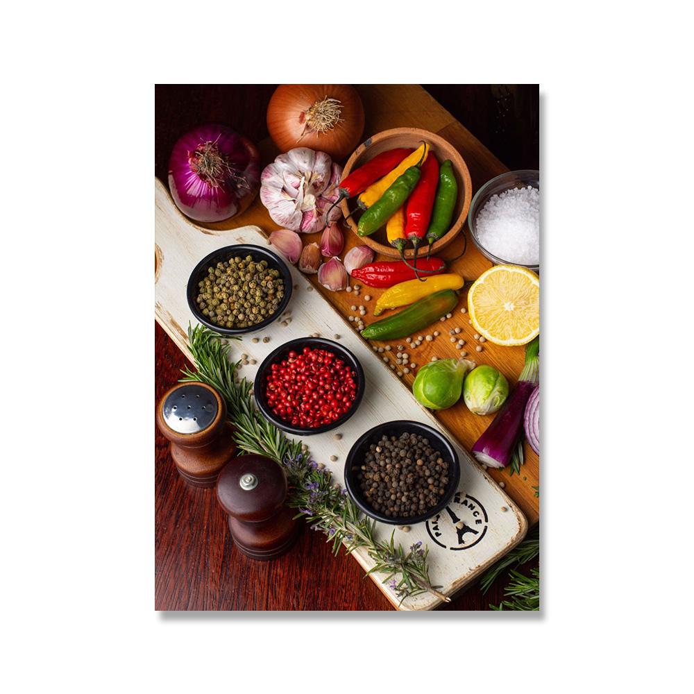 

Кухонные зерна, специи, ложка, перец, еда, фотографии, настенная живопись, холст, живопись, постеры для современного Hoem, кухонная настенная роспись Cuadros 21x30cm No Framed