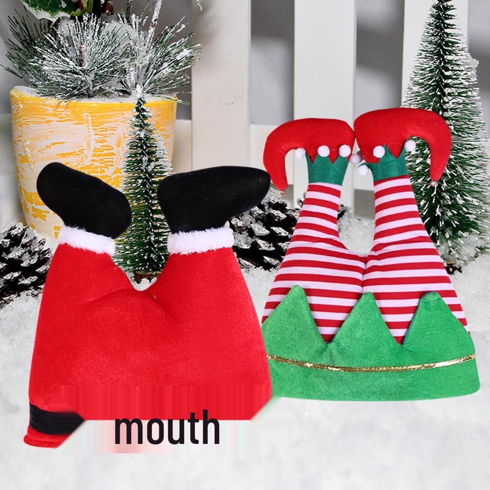 Vánoční elfí čepice a kalhoty - Slavnostní dekorace a párty dárky pro děti a dospělé