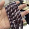 1String, Small Purple Pearl, 3-3.5mm, Natural Freshwater Pearl Beads for Jewelry Making DIY Necklace, Bracelet Accessories, Festive Crafts 36cm