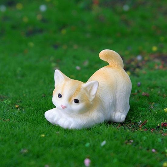 Mini Resin Cat Figurines Cute Realistic Cat Statue Miniature Animal Figures