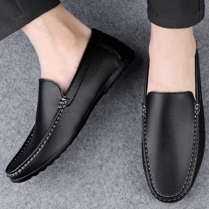 Fashion Mens Shoes High Quality 2025 Fashion New Loafers Comfort Leather Shoes White Men Autumn Casual Shoes Mocassin Plus Size 47
