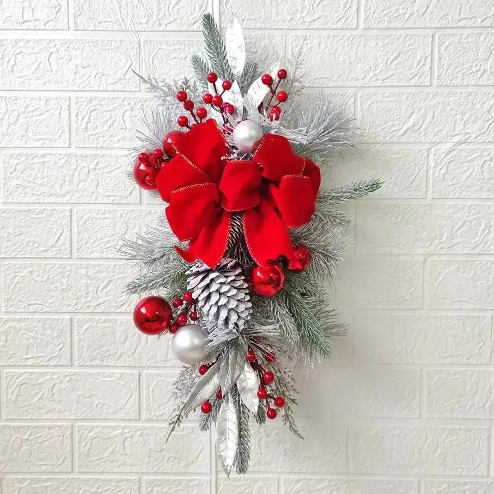 New Christmas Door Pendant Scene Layout Christmas Home Decoration Door Hanging Stair Wreath Wall Hanging Christmas Decor