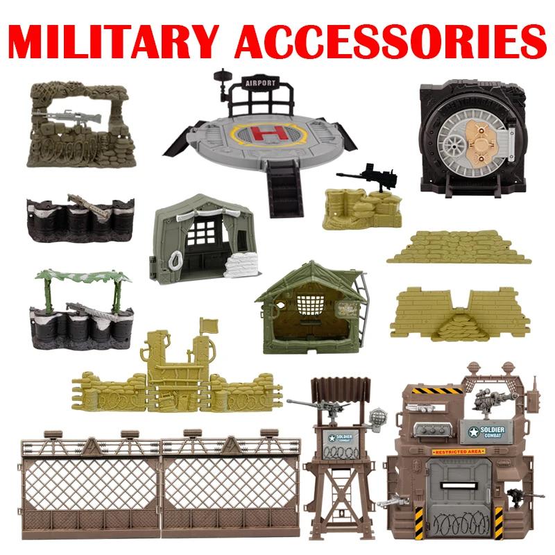 DIY Armeesoldat Netzrucksack Sandsack Trommel Flughafen Militärzubehör Actionfigur Spielzeug für Jungen Kinder Weihnachtsgeschenk