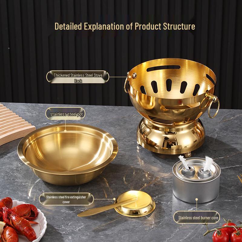 Zhishi Stainless Steel Alcohol Fuel Hot Pot