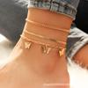 Summer Fashion Foot Accessories Snake Bone Chain Butterfly Pendant Foot Chain Multi-layer Foot Chain Women 2470