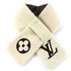 Excellent LOUIS VUITTON Scarf LV logo sheepskin fur tippet shawl Ivory M79229 Used