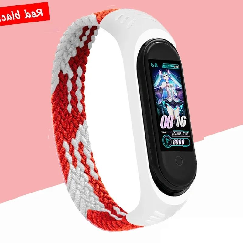 Armband für Xiaomi Mi Band 6 7 Armband Nylon Geflochtenes Solo Loop Pulseira Armband Miband5 Armband Gürtel Correa Mi Band 5 4 3 6 7