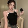 Moon embroidery sling vest women's summer new sexy slim short wear neck student top tide