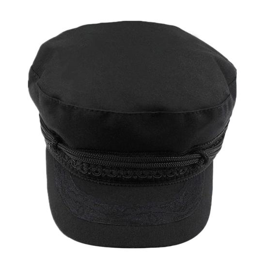 Women Casual Sunhat Fashion Embroidery Lace Cap Decoration Captain Hat Beret