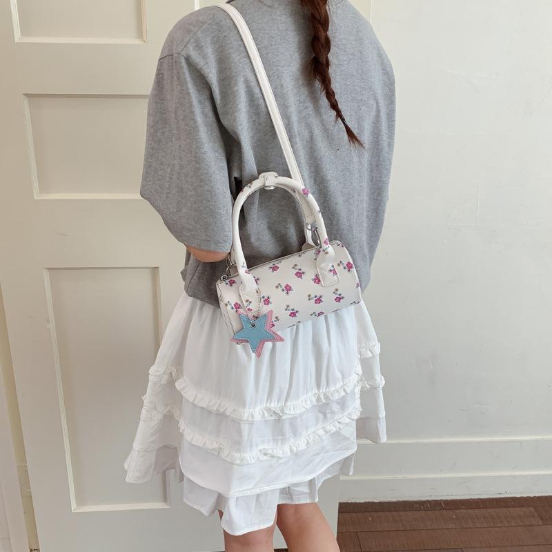 New Floral Print Top Handle Bag Cute Bost Fashiable and Versatile Shoulder Bag Casual and Simple Crossbody Bag for Women