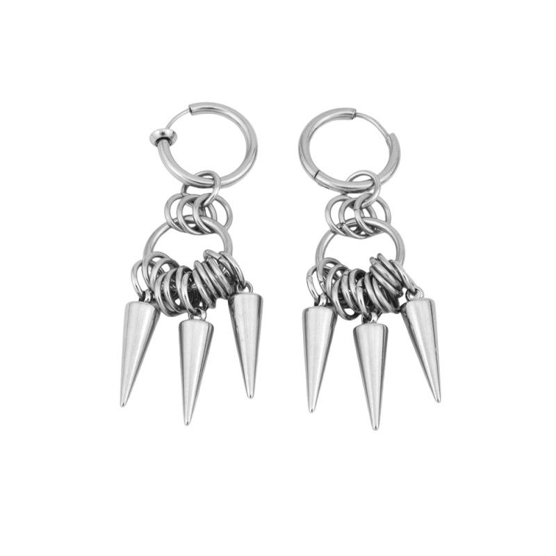 Heavy Industry Metal Cone Nail Coil Ear Buckle Niche Subculture Sweet Cool Men's and Women's Same Personalized Rivet Pendant Earrings