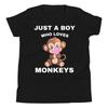 Just A Boy Who Loves Monkeys Baby Monkey Blowing a Bubble Youth T-Shirt