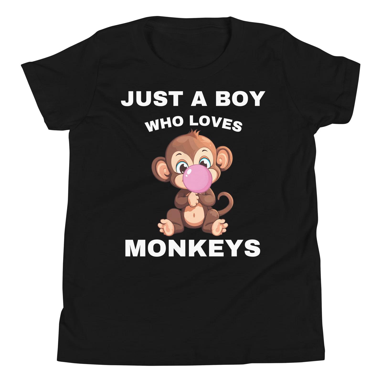 

Just A Boy Who Loves Monkeys Baby Monkey Blowing a Bubble Youth T-Shirt 160