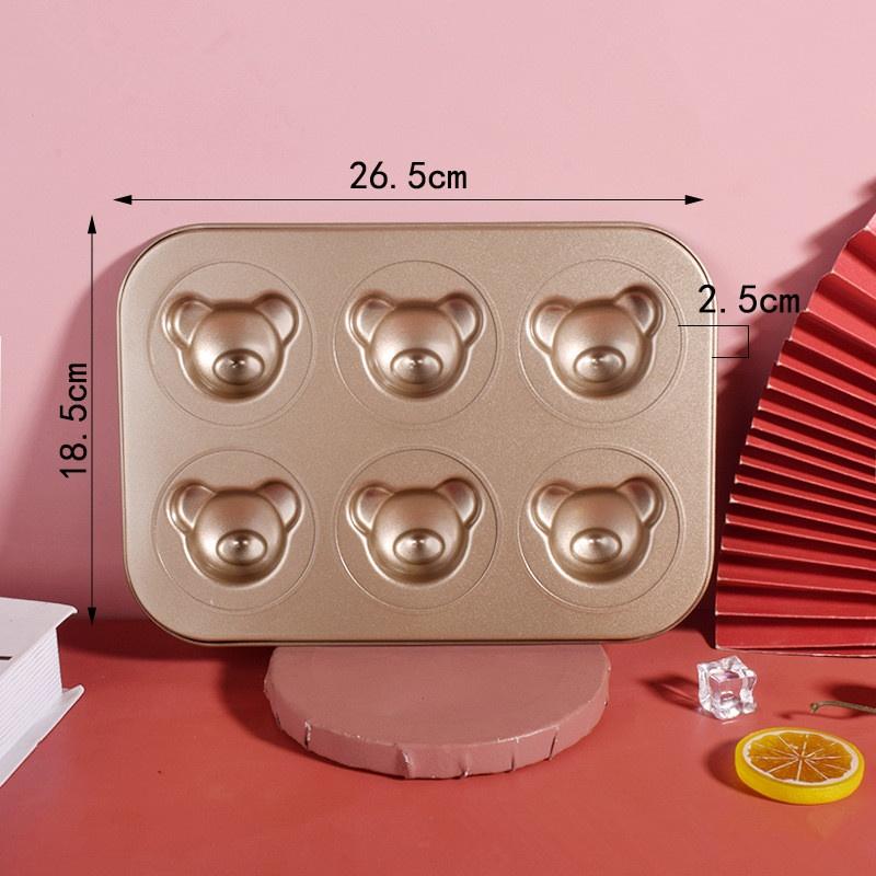 4/6/9/12 Even Bear Mold Baking Mold Pan Non-Stick Diy Cute Candy Cake Mold Tool Decoration Biscuit Candy Mold Baking Accessories