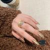 High Sense Old Money Wind Fingertips Extravagant Diamond Leopard Ring French Light Luxury Retro Micro Inlaid Cheetah Ring Leopard Female Ring