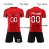 Men Soccer Jersey Set Short Sleeve V Neck Shirt and Shorts Athletic Team Uniform Breathable Quick Dry Sportswear for Training Match