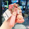 Adorable Cartoon Silicone Pig Keychain Lovely Bag Charm For Girls Car Decor