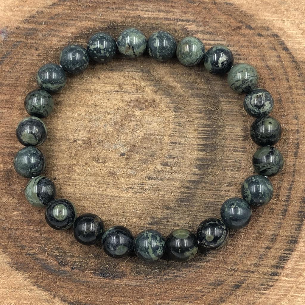8mm Natural Kambaba Jasper Gemstone Round Beads Bracelet 7.5" Unisex Beads Jewelry For Birthday Gift RBB-9