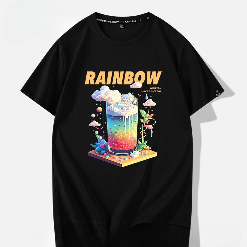 Letní móda Retro pánská anglická písmena těžké váhy 100% bavlna s kulatým výstřihem s potiskem Vysoce kvalitní neformální tričko Fitness Street