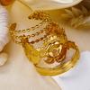 Stainless Steel Textured Feather Round Beads Wrapped Flower Open Cuff Bracelet For Women Men Dainty Vintage Plant Bangle Jewelry