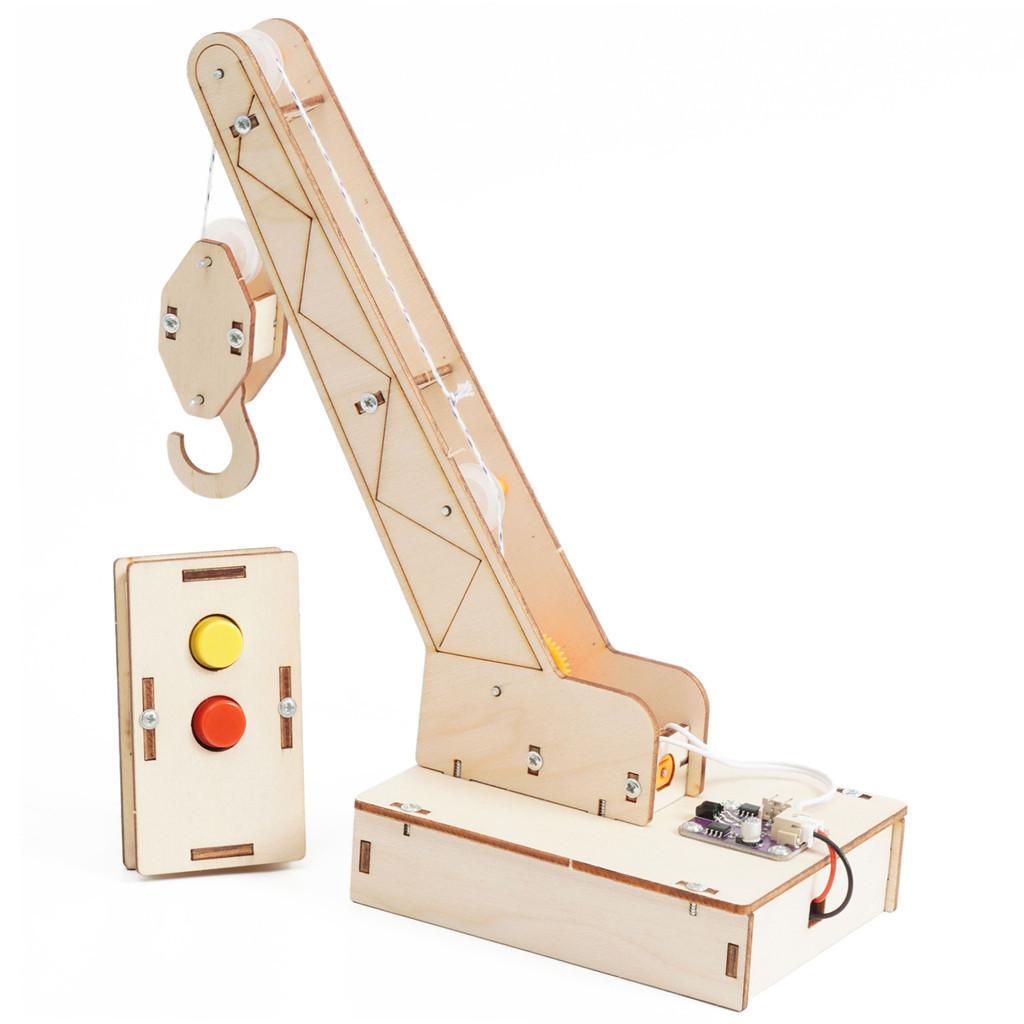 Expérience Scientifique DIY Grue à Commande à Distance par Induction Infrarouge Matériau en Bois