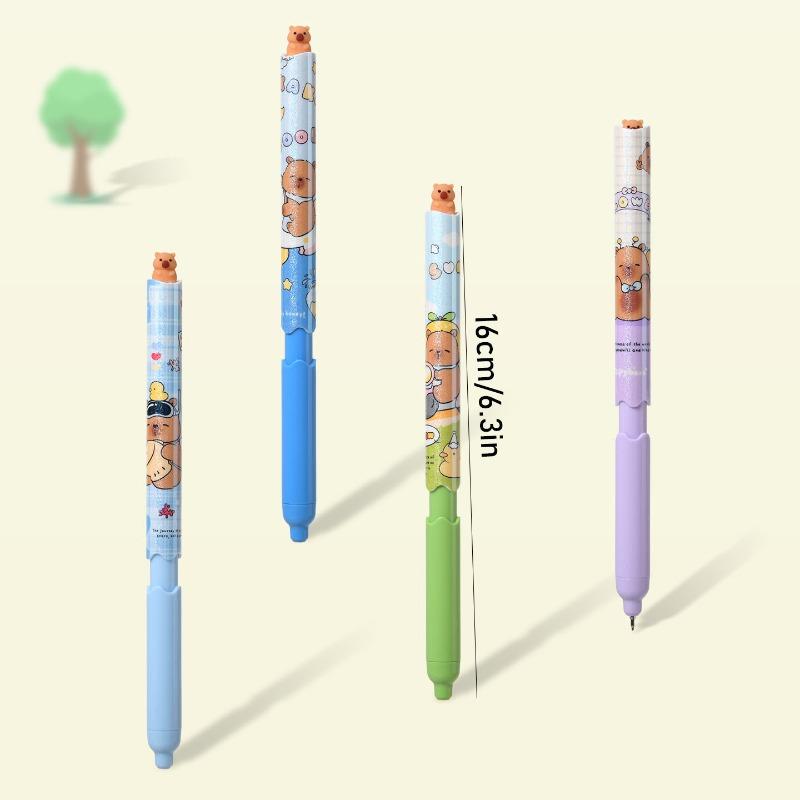 6pcs Creative Capybara Neutral Pen Cute 0.5mm Black Ink Signature Pens Stationery Gift School Writing Supplies