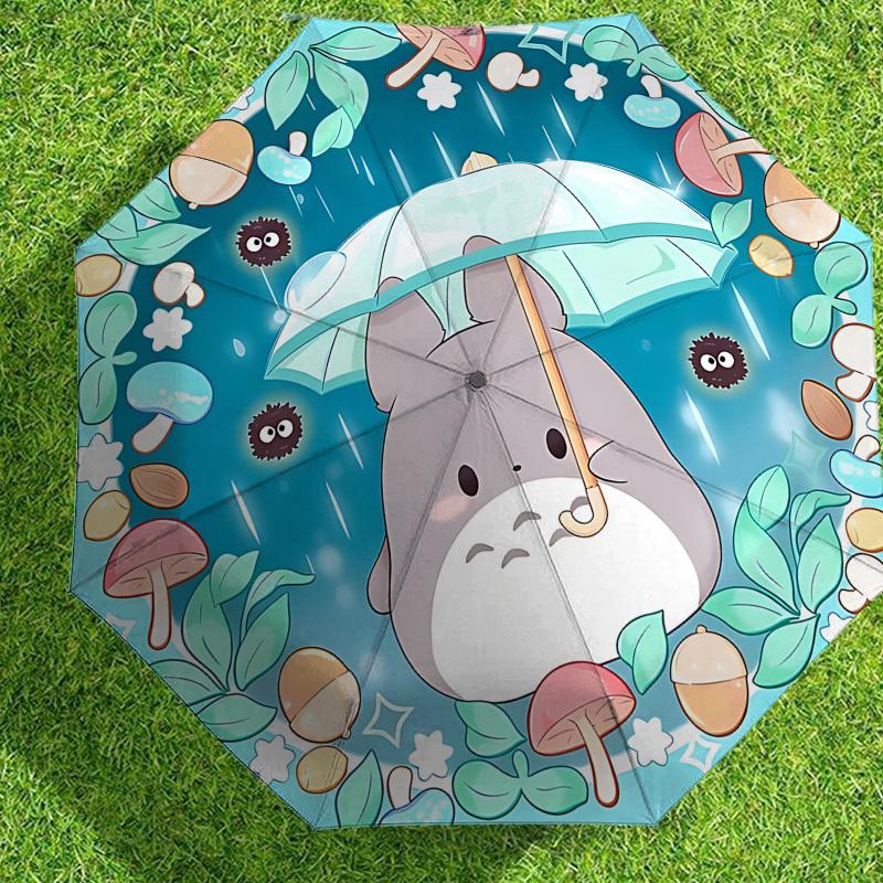 Ombrello di Totoro con Apertura Automatica per Avventure all'Aperto, Accessorio da Viaggio Perfetto e Regalo 200