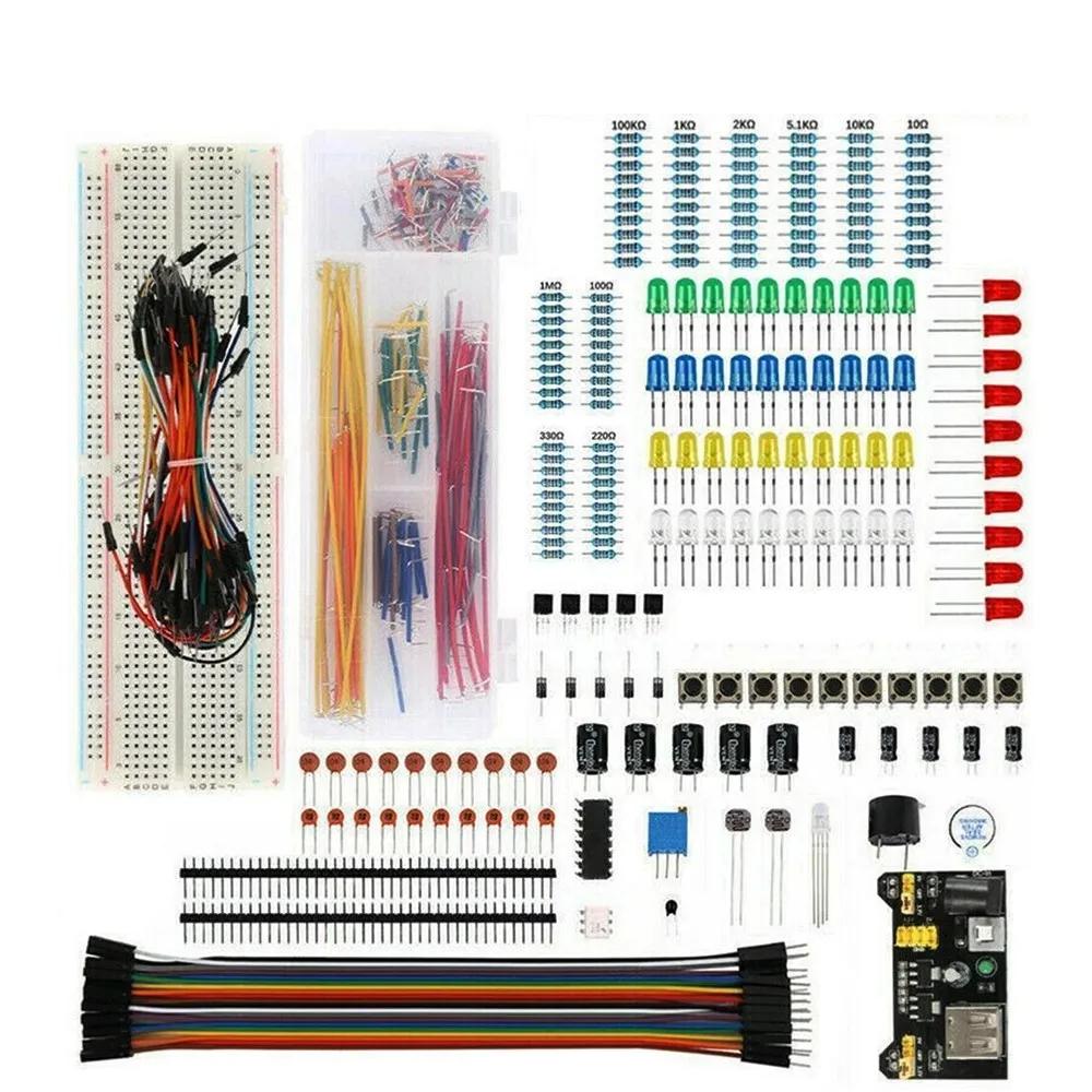 DIY Projektová Startovací Sada Pro Arduino UNO R3 Kit Elektronická DIY Sada Sada Elektronických Součástek S Krabičkou 830 Spojovacích Bodů Nepájivé Pole