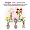 5/8pc Miniature Glass Vases with Faux Flowers Fridge Magnets Set, Artificial Plants Refrigerator Magnet for Kitchen Office Decor