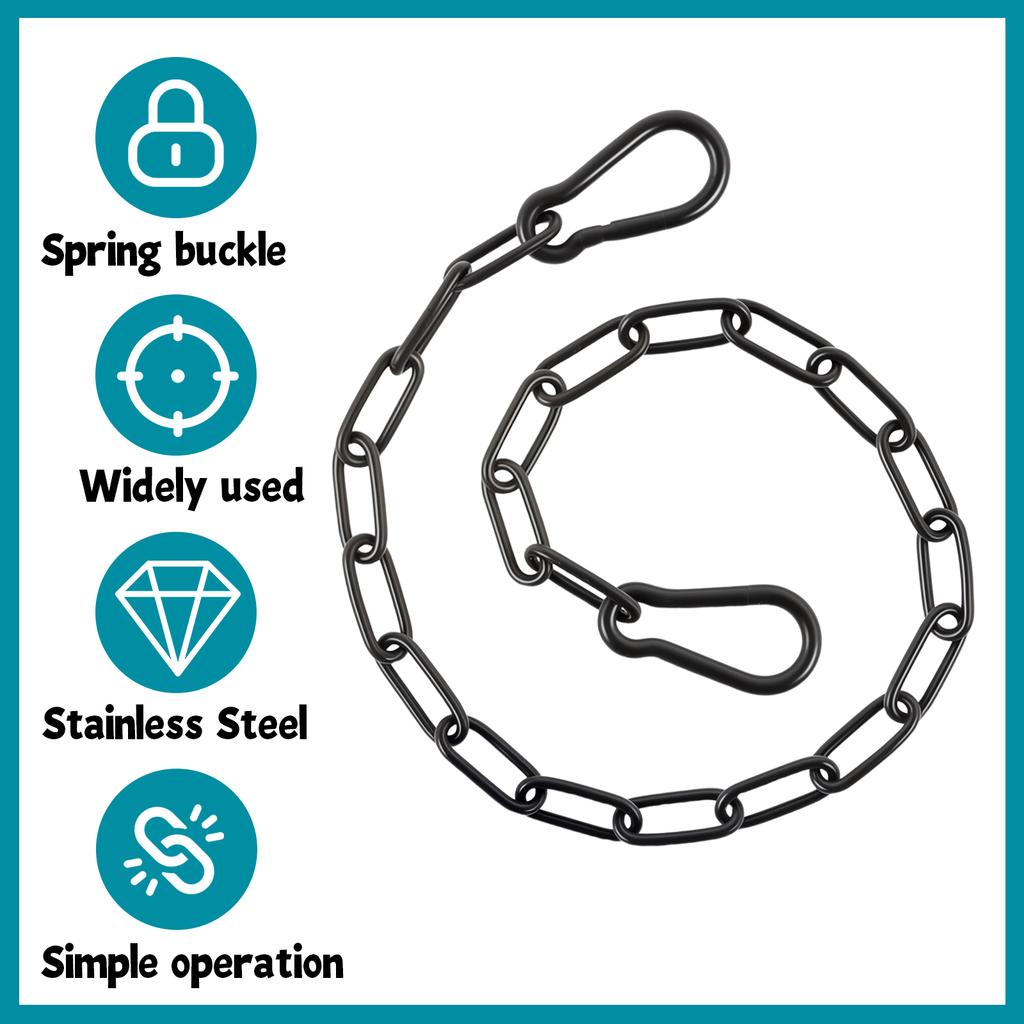 2 Pcs Gate Chain Lock Stainless Steel 20 Inch Link Gate Latch with Spring Buckle Weatherproof for Outdoor Fence Pet Cages Yard