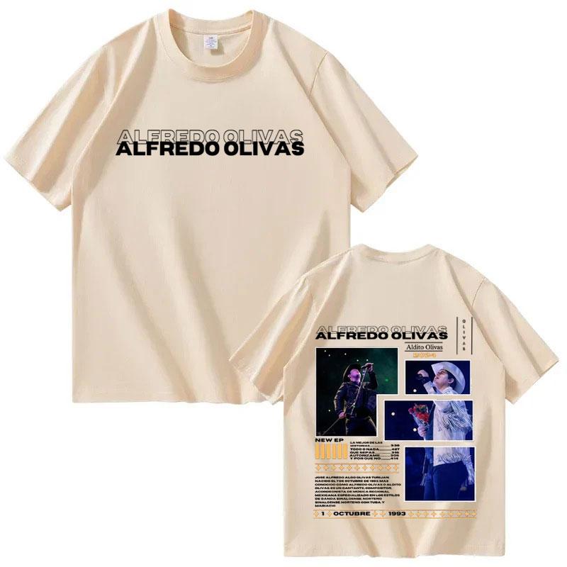 Alfredo Olivas 2025 Double Sided Print Graphic Mens Womens Hip Hop Oversized Fashion T Shirt Casual Tshirts Streetwear Hot Sale