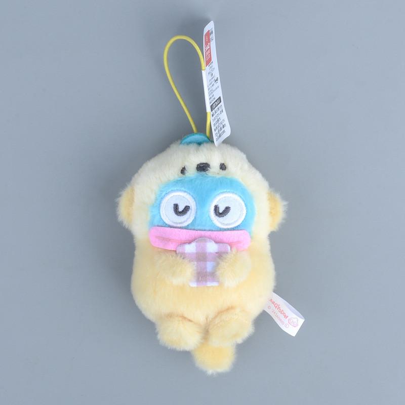 Ugly Hanton Fish Cross Dressing Otter Hold Shell Plush Pendant Keychain Doll