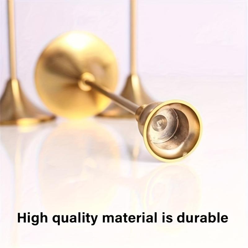 3 Stück Messing Goldene Metall Kegel Kerzenhalter, Vintage Moderne Dekorative Mittelstück Kerzenhalter für Kaminsims