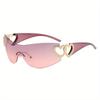 Y2K One-piece Fashion Fashion Sunglasses For Women Men Wrap Around Heart Gradient Sun Shades For Cycling Travel Beach Party For