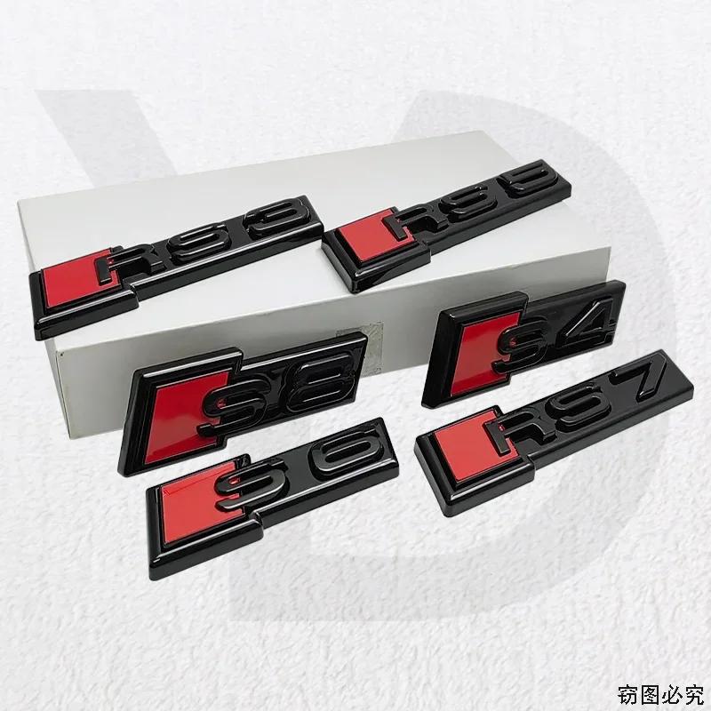 ABS Car Front Grille Emblem for wszj8 RS6 S8 SQ5 SQ7 S3 SQ3 RS4 S4 S5 S6 S7 SQ8 RS3 RS5 RS7 RS8 Badge Sticker Decals Accessories