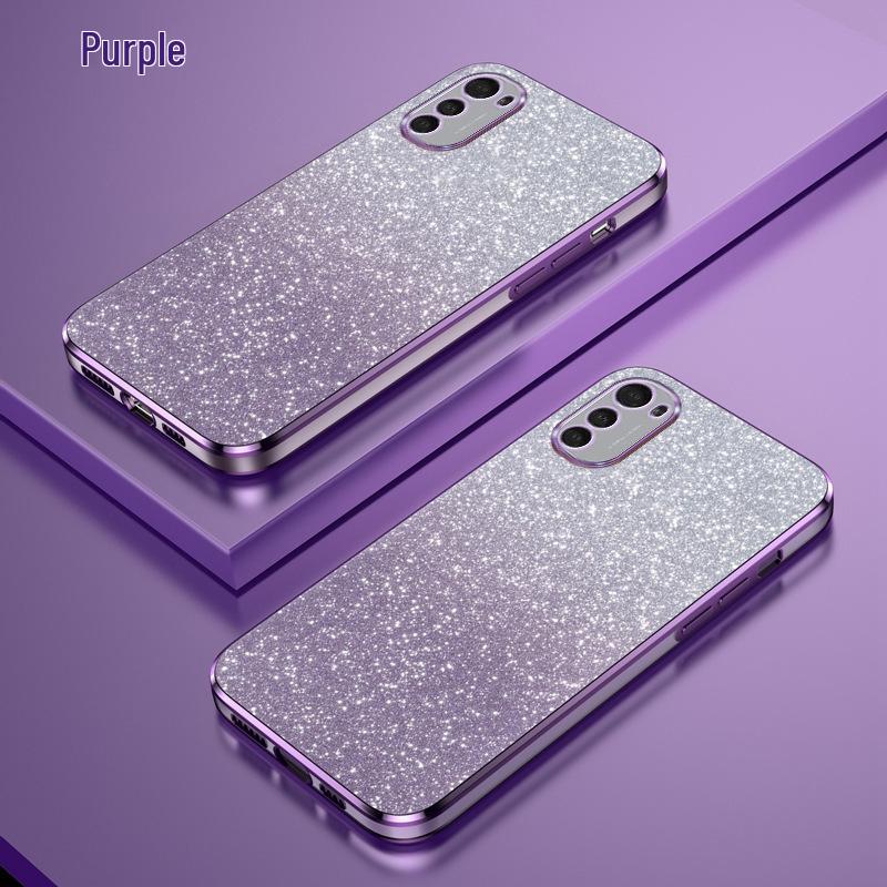 Moto G73 Electroplated TPU Glitter Phone Case: Gradient, Anti-Drop, Soft Shell for E22, G84, G53, G60.