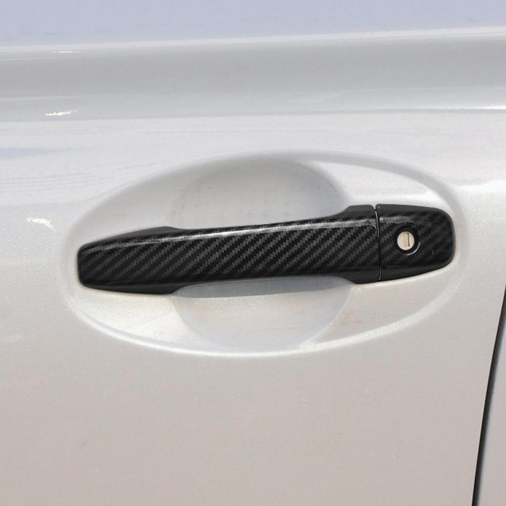 Hyorabyn Door Handle Decorative Covers for Subaru Forester SJ Series Set with Carbon Fiber Pattern and Smart Key Hole (SJ5/SJG) (2013-2018),