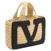 Valentino Viva Superstar Woven Logo Fabric Tote Bag Small Women Tote Bags Natural 7W2B0S12QETEX9