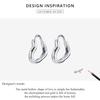 WOSTU 925 Sterling Silver Hollow Heart Love Stud Earrings Shiny Simple Earrings For Women Fashion Silver Jewelry