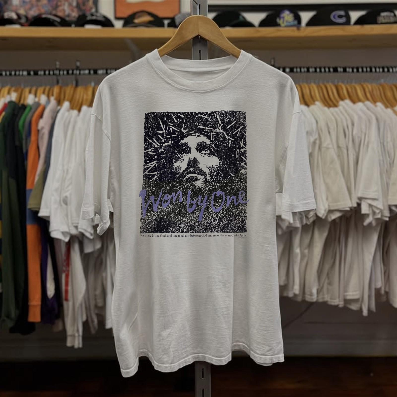 Jesus Worn By One Aged White T-Shirt M L